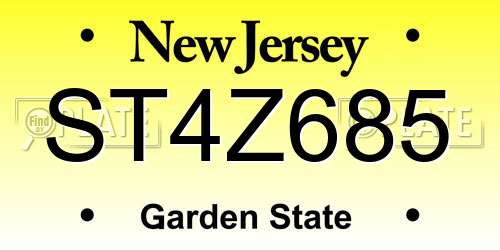 ST4Z685 New Jersey License Plate