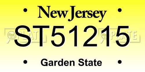 ST51215 New Jersey License Plate