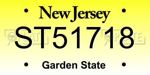 ST51718 New Jersey License Plate