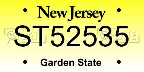 ST52535 New Jersey License Plate