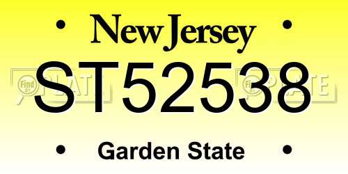 ST52538 New Jersey License Plate