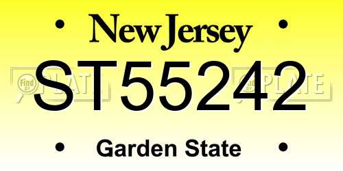 ST55242 New Jersey License Plate