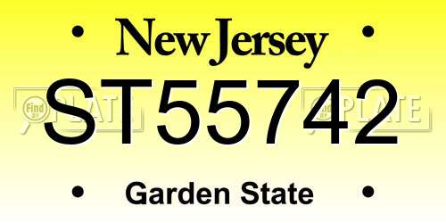 ST55742 New Jersey License Plate