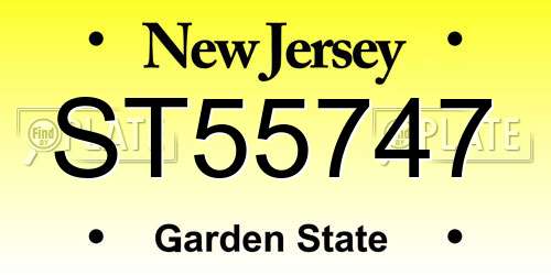 ST55747 New Jersey License Plate