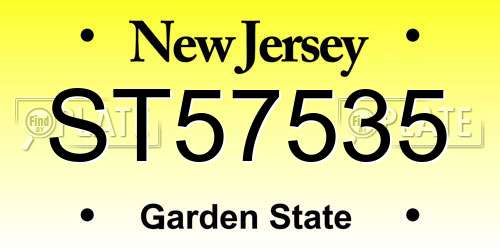 ST57535 New Jersey License Plate
