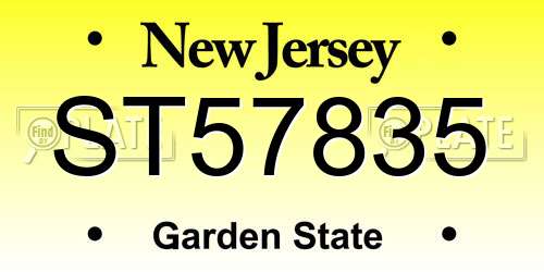 ST57835 New Jersey License Plate