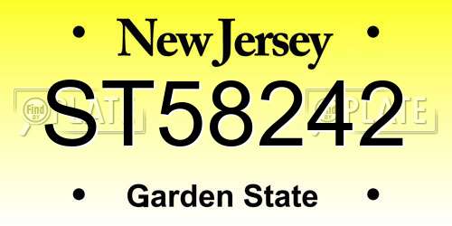 ST58242 New Jersey License Plate