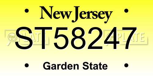 ST58247 New Jersey License Plate