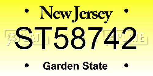 ST58742 New Jersey License Plate