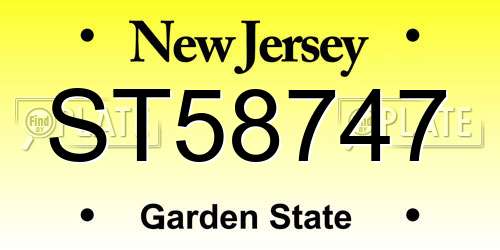 ST58747 New Jersey License Plate