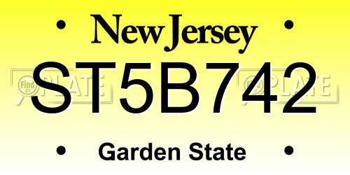 ST5B742 New Jersey License Plate