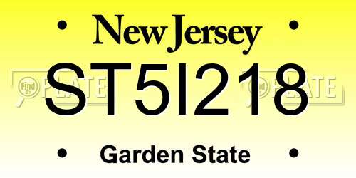 ST5I218 New Jersey License Plate