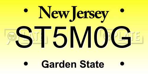 ST5M0G New Jersey License Plate