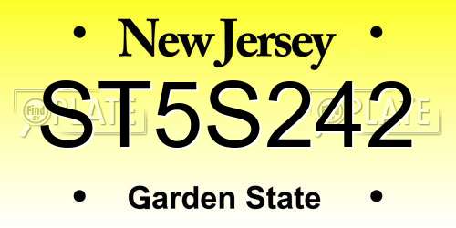 ST5S242 New Jersey License Plate
