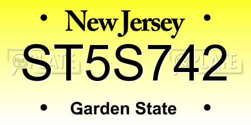 ST5S742 New Jersey License Plate