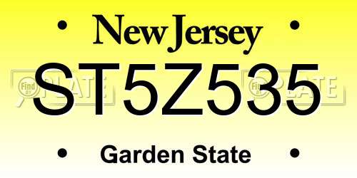 ST5Z535 New Jersey License Plate