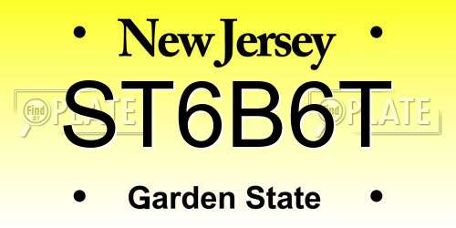 ST6B6T New Jersey License Plate
