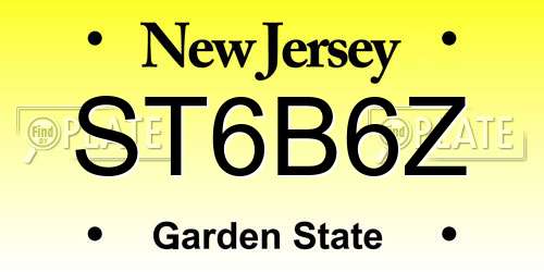 ST6B6Z New Jersey License Plate