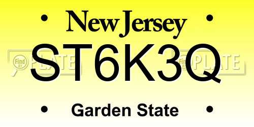 ST6K3Q New Jersey License Plate