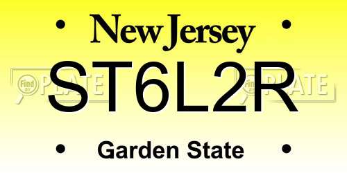 ST6L2R New Jersey License Plate