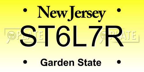 ST6L7R New Jersey License Plate