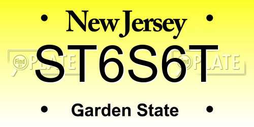 ST6S6T New Jersey License Plate