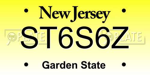 ST6S6Z New Jersey License Plate