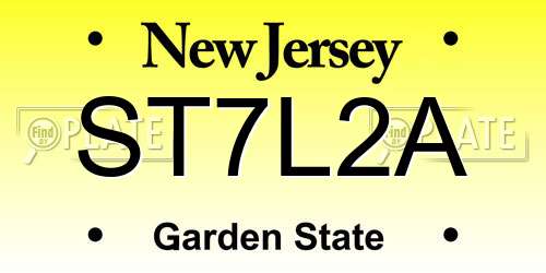 ST7L2A New Jersey License Plate