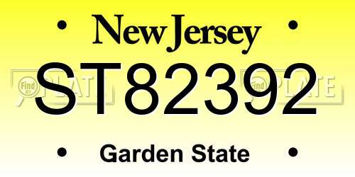 ST82392 New Jersey License Plate