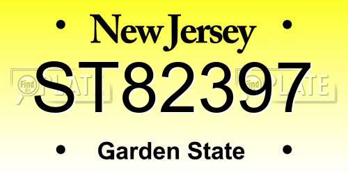 ST82397 New Jersey License Plate