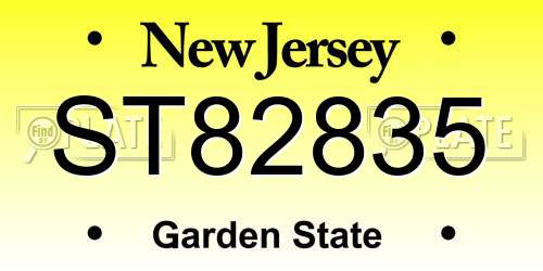 ST82835 New Jersey License Plate