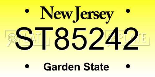 ST85242 New Jersey License Plate