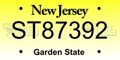 ST87392 New Jersey License Plate
