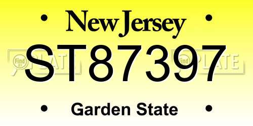 ST87397 New Jersey License Plate