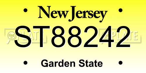 ST88242 New Jersey License Plate