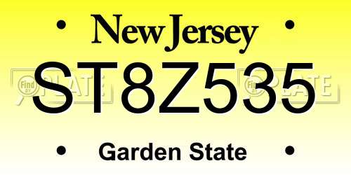 ST8Z535 New Jersey License Plate