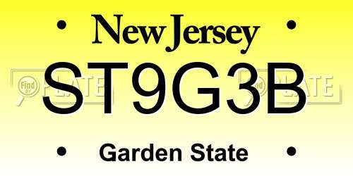 ST9G3B New Jersey License Plate