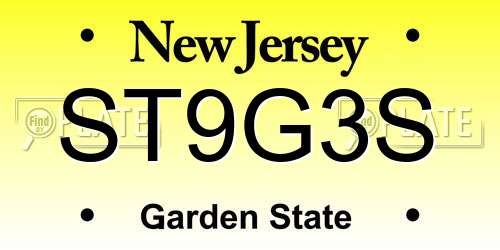 ST9G3S New Jersey License Plate