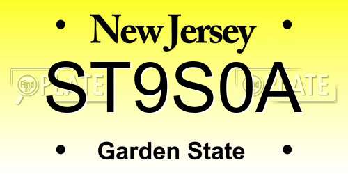 ST9S0A New Jersey License Plate
