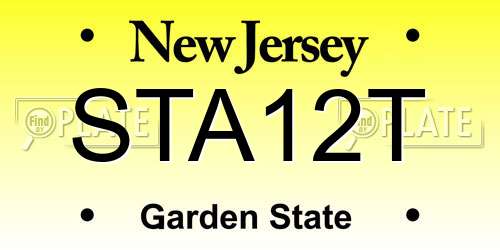 STA12T New Jersey License Plate