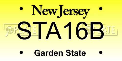 STA16B New Jersey License Plate
