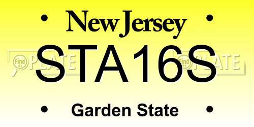 STA16S New Jersey License Plate