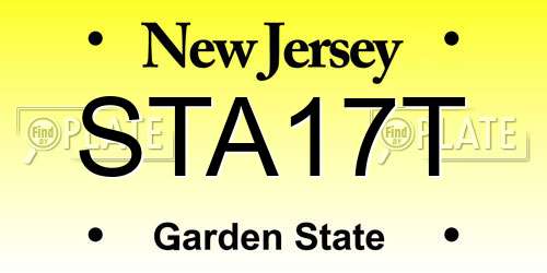 STA17T New Jersey License Plate