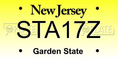 STA17Z New Jersey License Plate