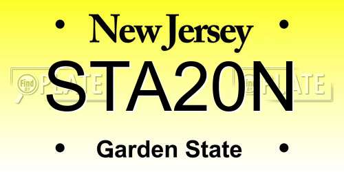 STA20N New Jersey License Plate