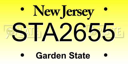 STA2655 New Jersey License Plate