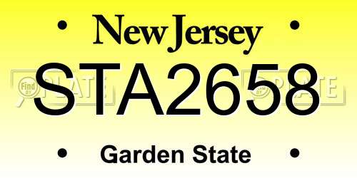 STA2658 New Jersey License Plate