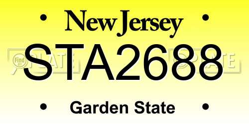 STA2688 New Jersey License Plate