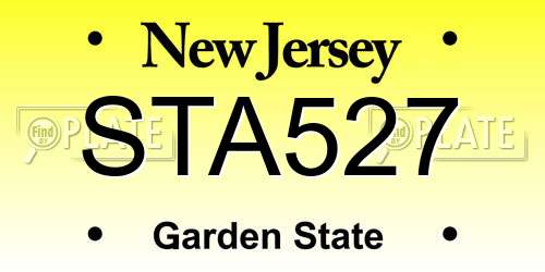 STA527 New Jersey License Plate