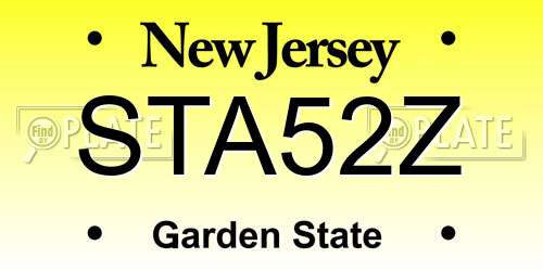 STA52Z New Jersey License Plate